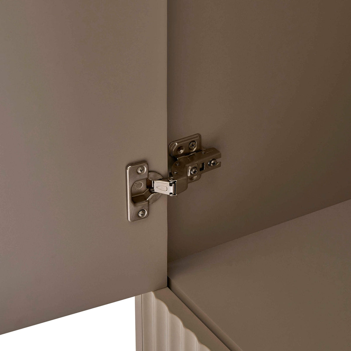 Armoire à 3 portes avec tiroirs - Taupe