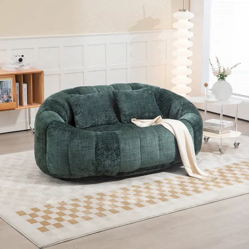 GDFStudio - Divano relax a 2 posti Laurel in ciniglia con schiuma ad alta densità e comfort extra