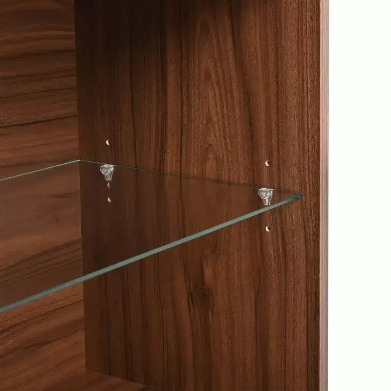 Schrankinsel mit 6 Schubladen, Glasvitrine und offenen Regalen