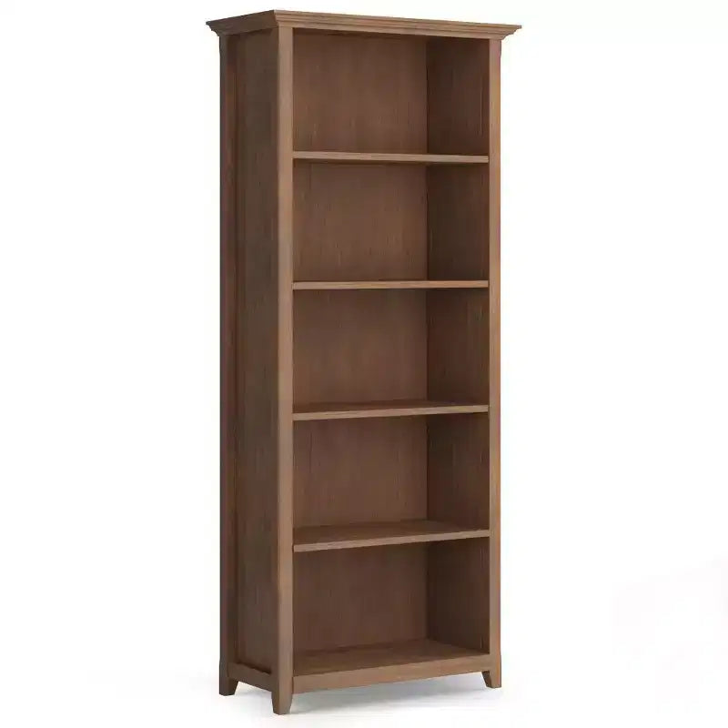 Libreria in legno massello a cinque ripiani, 70 - pino laccato, 4 ripiani regolabili