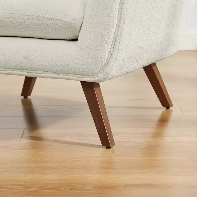Fauteuil d'appoint confortable en flanelle jacquard Art Leon avec pieds en bois