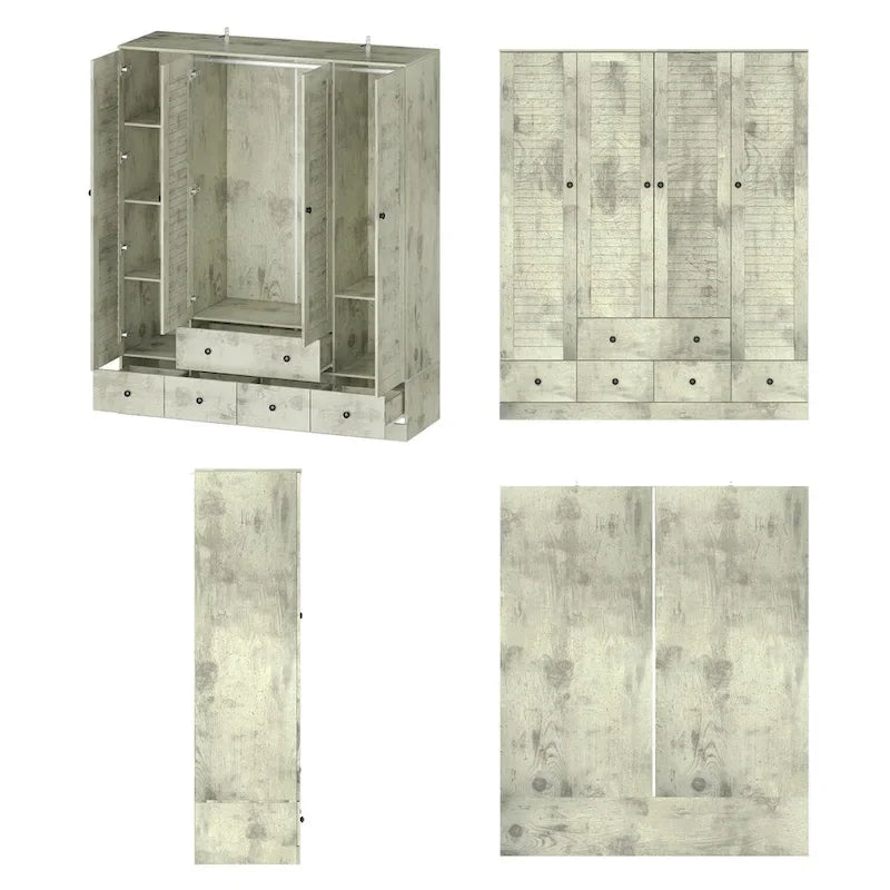 Kleiderschrank für Schlafzimmer mit Kleiderstange und Schublade