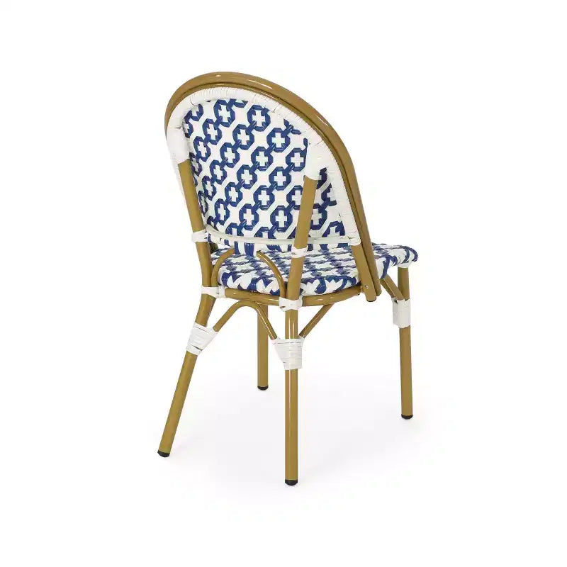 Sedie da bistrot Baron di Christopher Knight Home con rattan intrecciato e struttura in alluminio (set di 4)