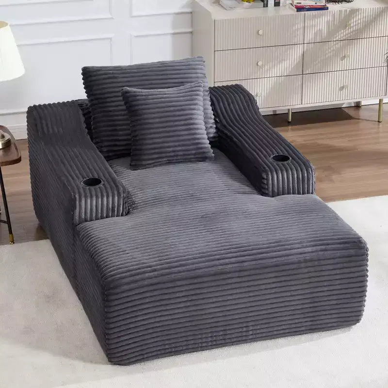Chaise longue da 67, divano letto da interno con 2 cuscini, divano singolo senza struttura per il soggiorno, non richiede montaggio