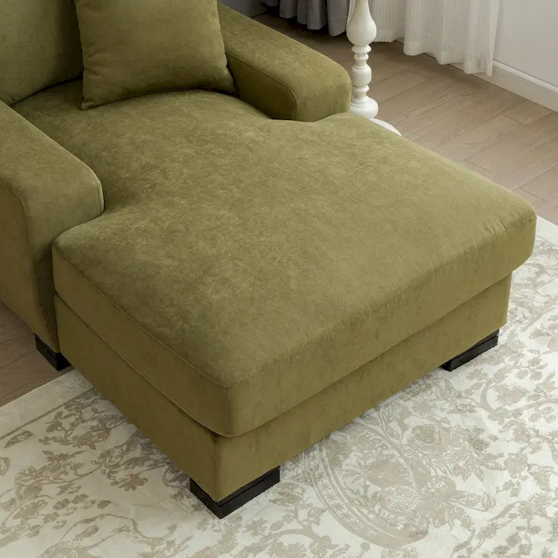 Moderne extra grote chaise longue-slaapbank in mid-century-stijl met kussen