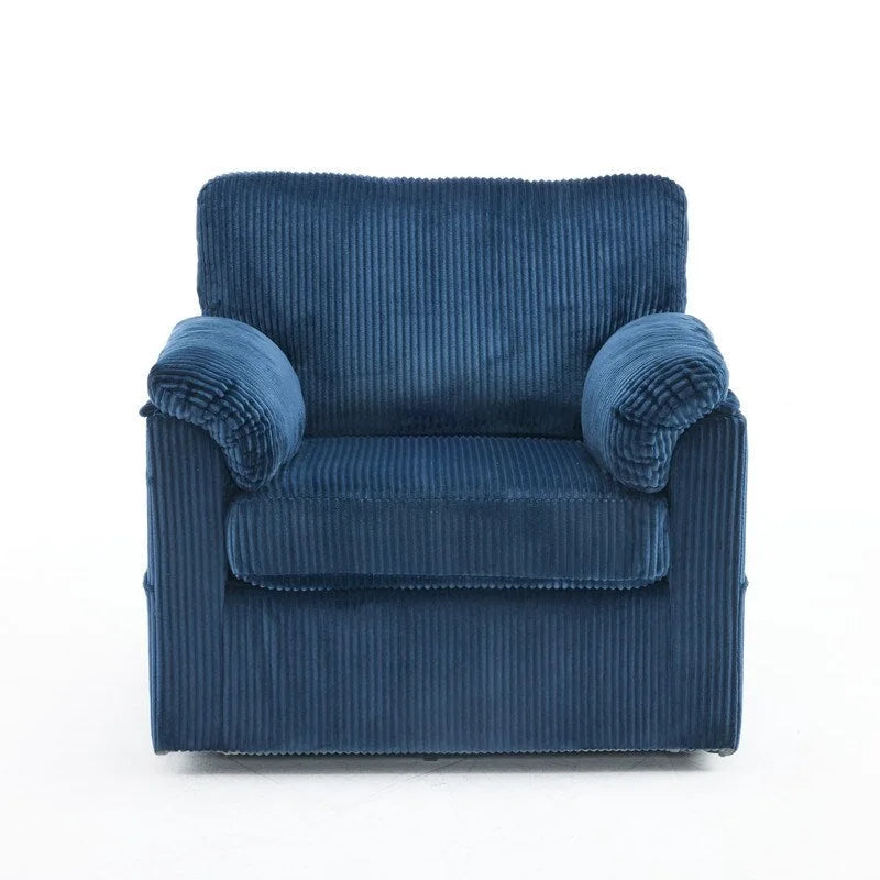 Fauteuil pivotant une place en velours côtelé de 33 pouces