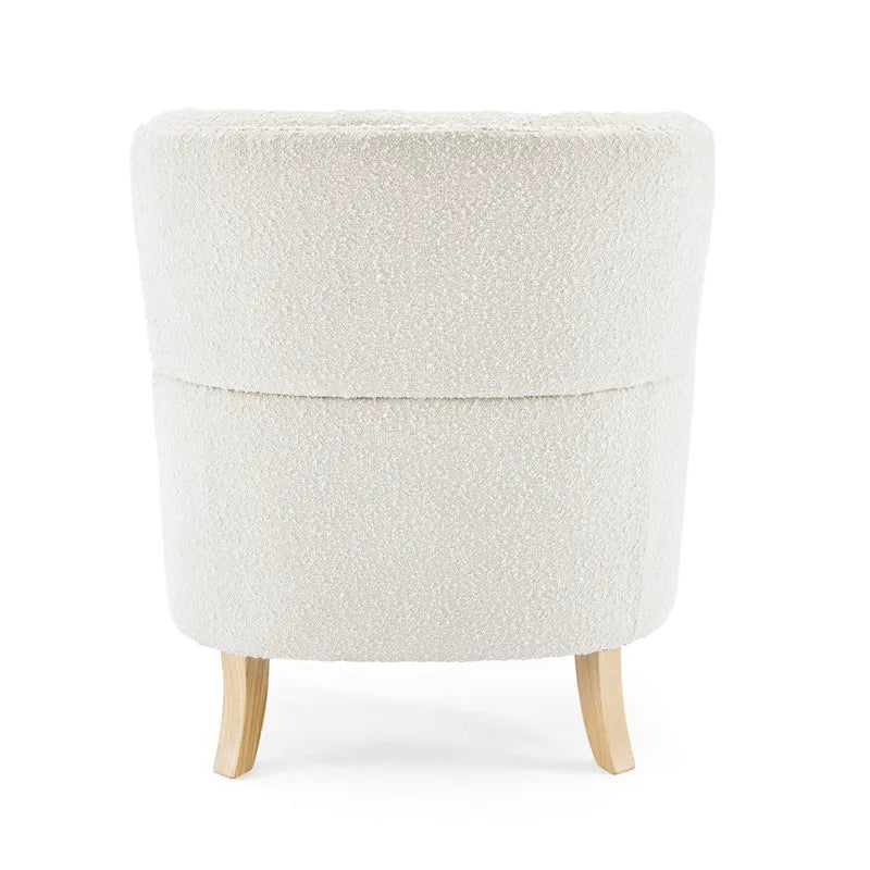 Fauteuil club en bouclé couleur amande avec clous décoratifs, par Christopher Knight Home