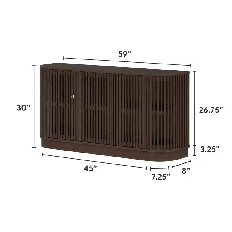 Plank+Beam Contour dressoir van massief hout met 3 deuren, tv-meubel van 59 voor de woonkamer