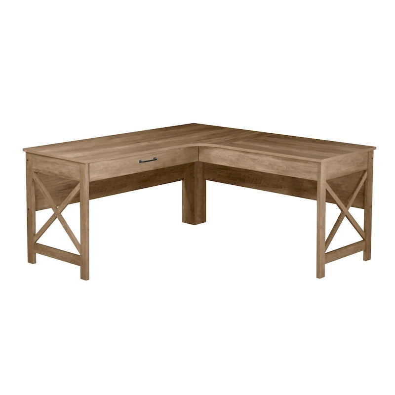 Bureau moderne de style ferme d’Alaska en forme de L L avec tiroir