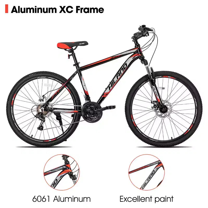 HILAND 26 mountainbike voor heren en dames, wiel met 3/6/meerdere spaken, 18 versnellingen