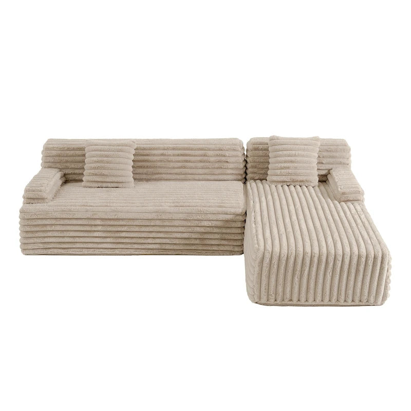 Cloud-Ecksofa, modernes Polstersofa mit 2 Zierkissen, frei kombinierbares Sofa, modulares Ecksofa in L-Form