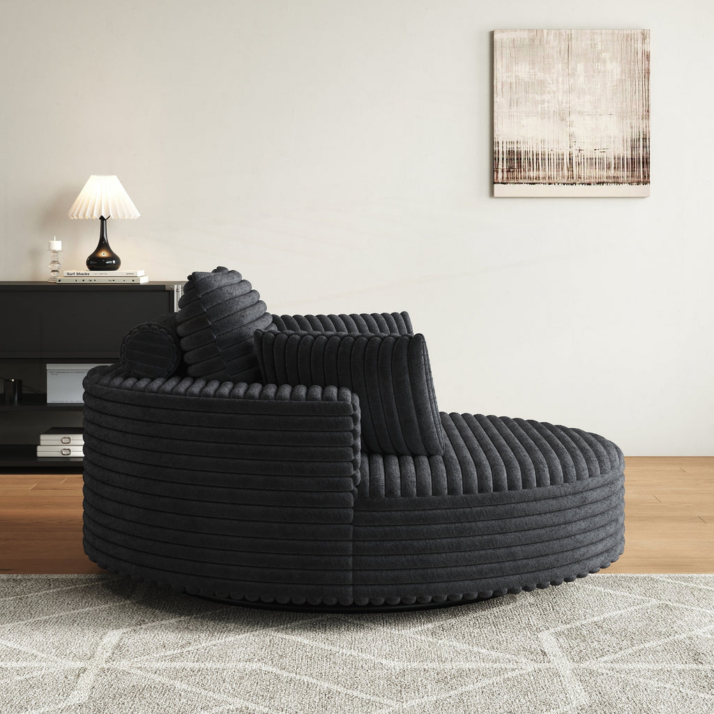 Einzelsessel mit Cord-Chenille-Bezug und Schaumstoffpolsterung, drehbar
