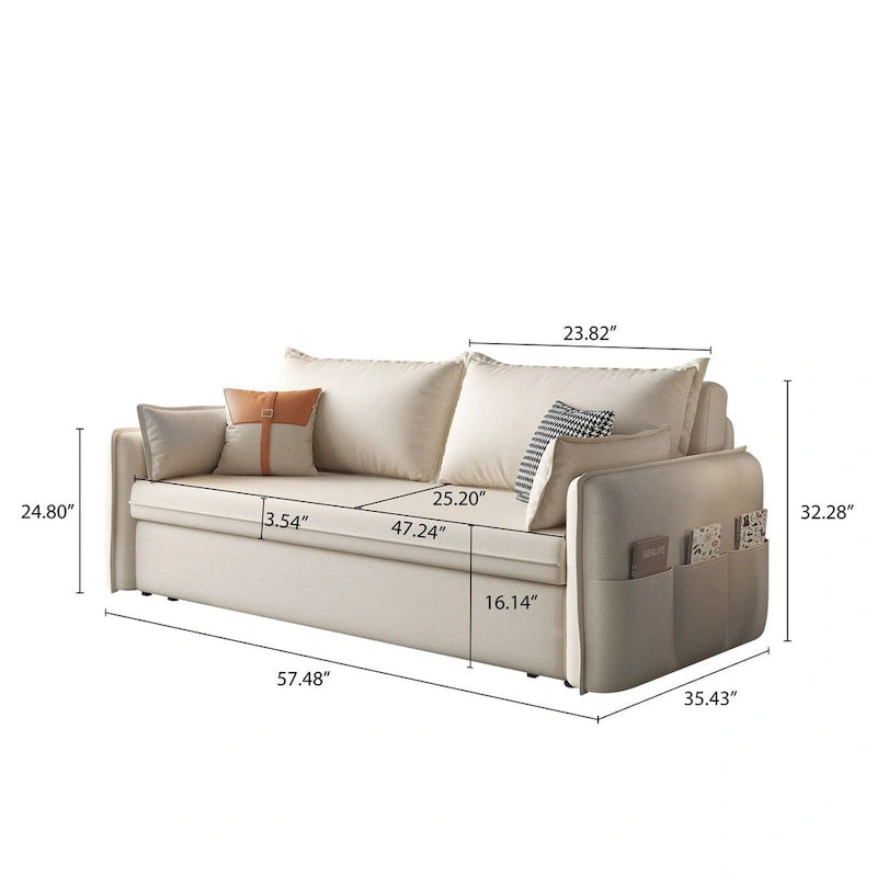 JASIWAY Schlafsofa mit Schlaffunktion und Stauraum