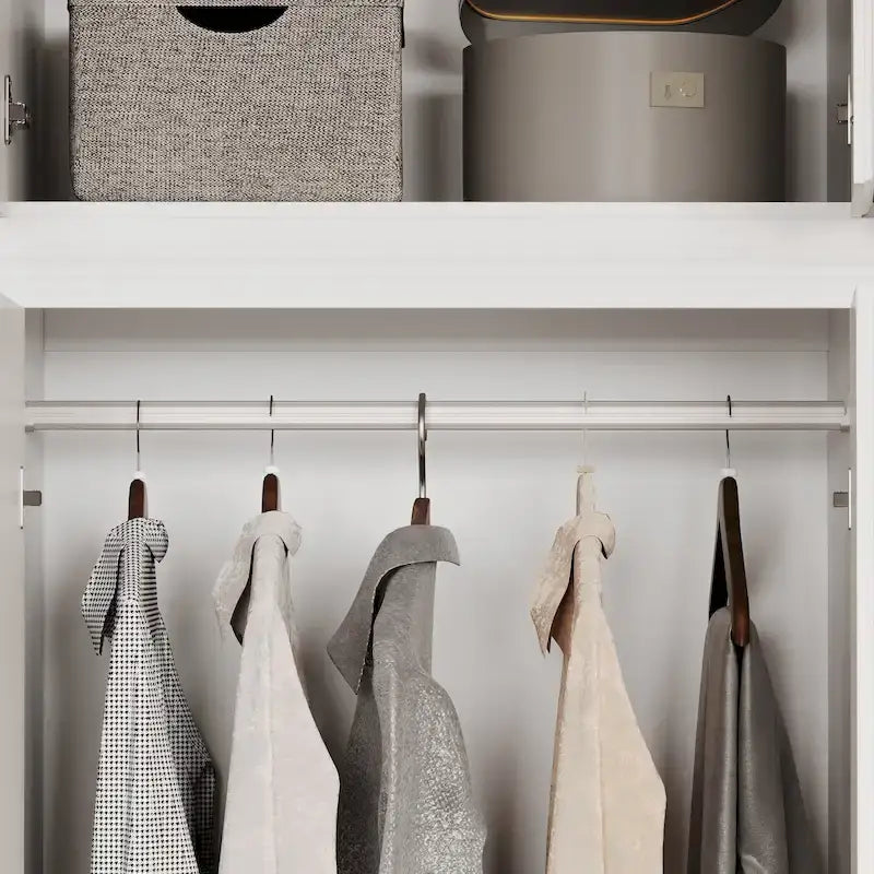 93.9H/74.2H Kleiderschrank, Garderobenschrank mit Kleiderstange, Schubladen und Stauraum