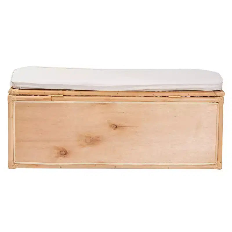 Panca contenitore in rattan naturale bali & pari Ishana Natural/White: imbottitura in poliestere, struttura in compensato, non richiede montaggio