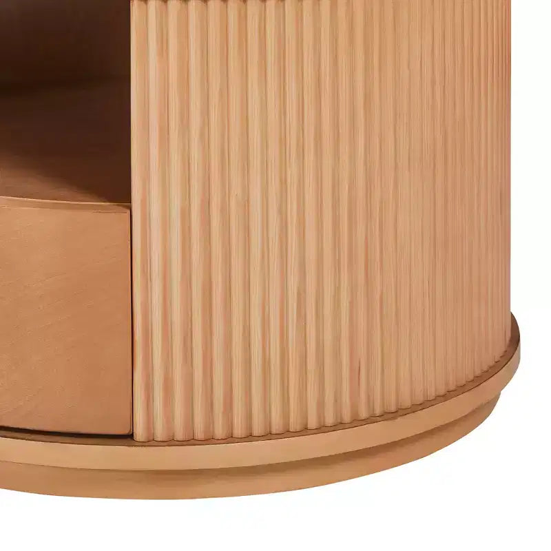 Moderner Satztisch-Couchtisch mit Schublade, runder Wohnzimmertisch mit Stauraum