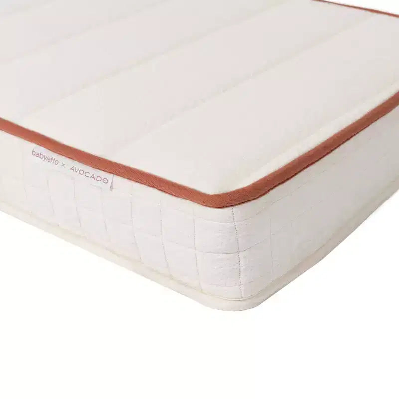 Matelas de lit de bébé biologique Babyletto x Avocado, 2 étapes et 100 % non toxique - Blanc