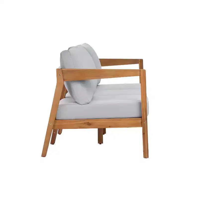 Ensemble de salon de jardin 4/5 pièces en bois d’acacia ModernLuxe, salon d’extérieur avec table basse pour porche/jardin/balcon