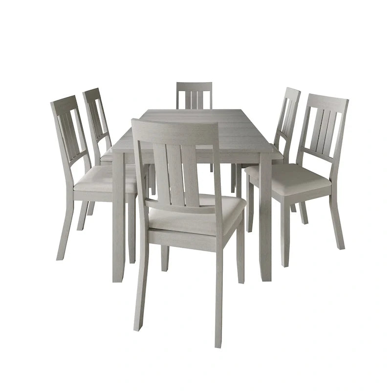 CraftPorch klassisches Esszimmer-Set aus Holz, 7-teilig