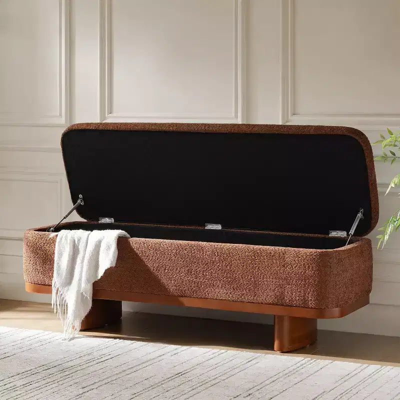 Banc Clara à abattant, facile à assembler, avec cadre en bois massif|HULALA HOME