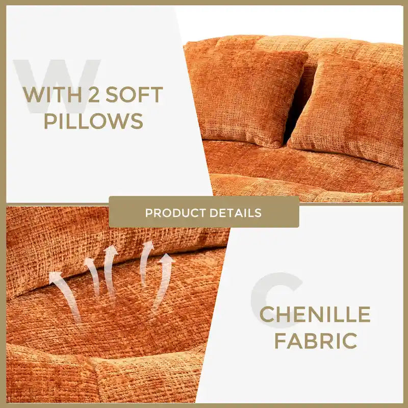 GDFStudio - Divano relax a 2 posti Laurel in ciniglia con schiuma ad alta densità e comfort extra