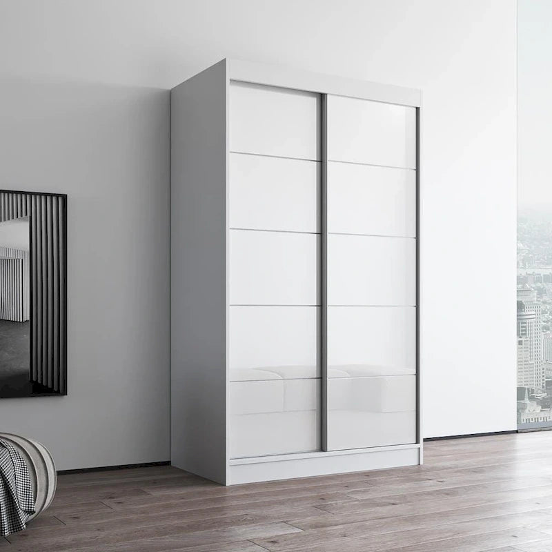 Armoire moderne à 2 portes à fini très brillant Aria