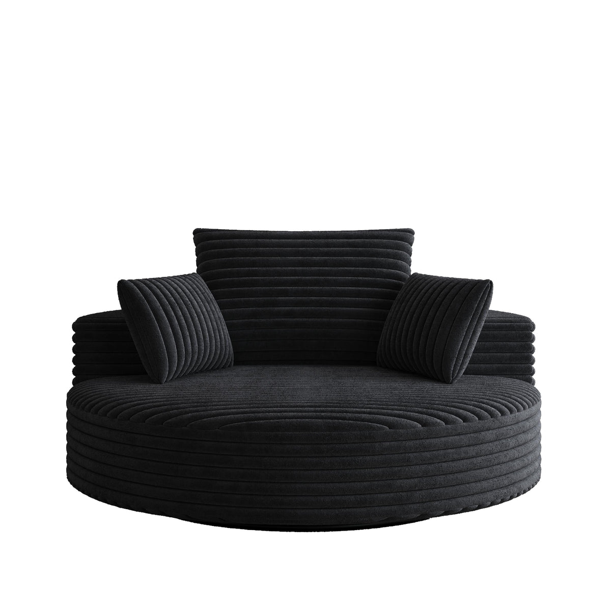 Einzelsessel mit Cord-Chenille-Bezug und Schaumstoffpolsterung, drehbar