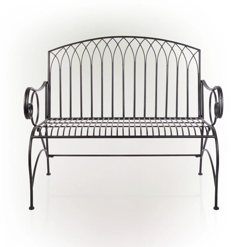 Alpine Corporation klassieke metalen tuinbank voor 2 personen, 44 l, voor binnen en buiten