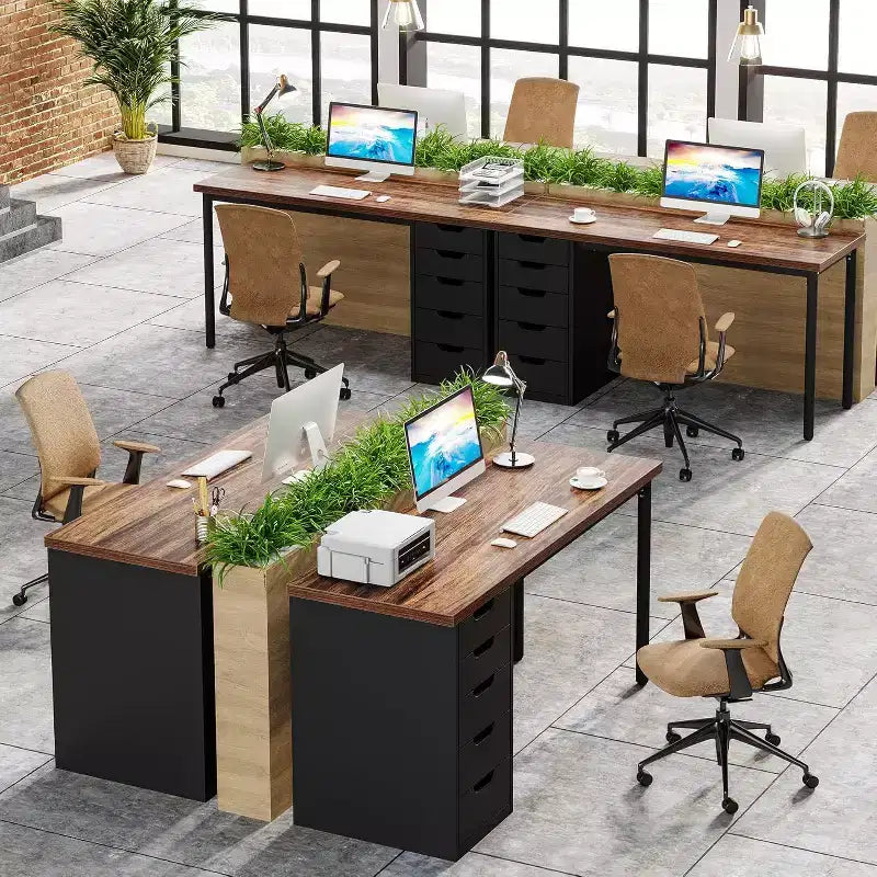 Bureau d’ordinateur Lantine avec 5 tiroirs, bureau moderne et sobre de 47 pouces pour le télétravail, les études et l’écriture, idéal pour les petits espaces