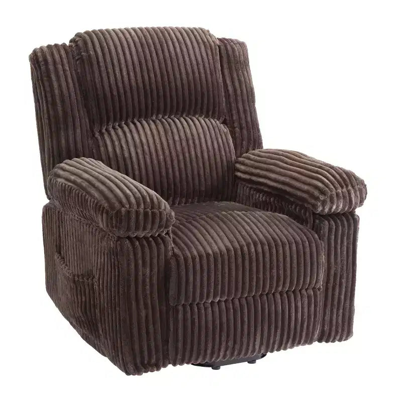 Relaxsessel aus Cord, manuell verstellbares Sofa mit Griff, Armlehnen mit Polsterauflage, dicke Polsterung, Seitentasche, Wohnzimmer, Schlafzimmer, Heimkino, Dunkelgrau