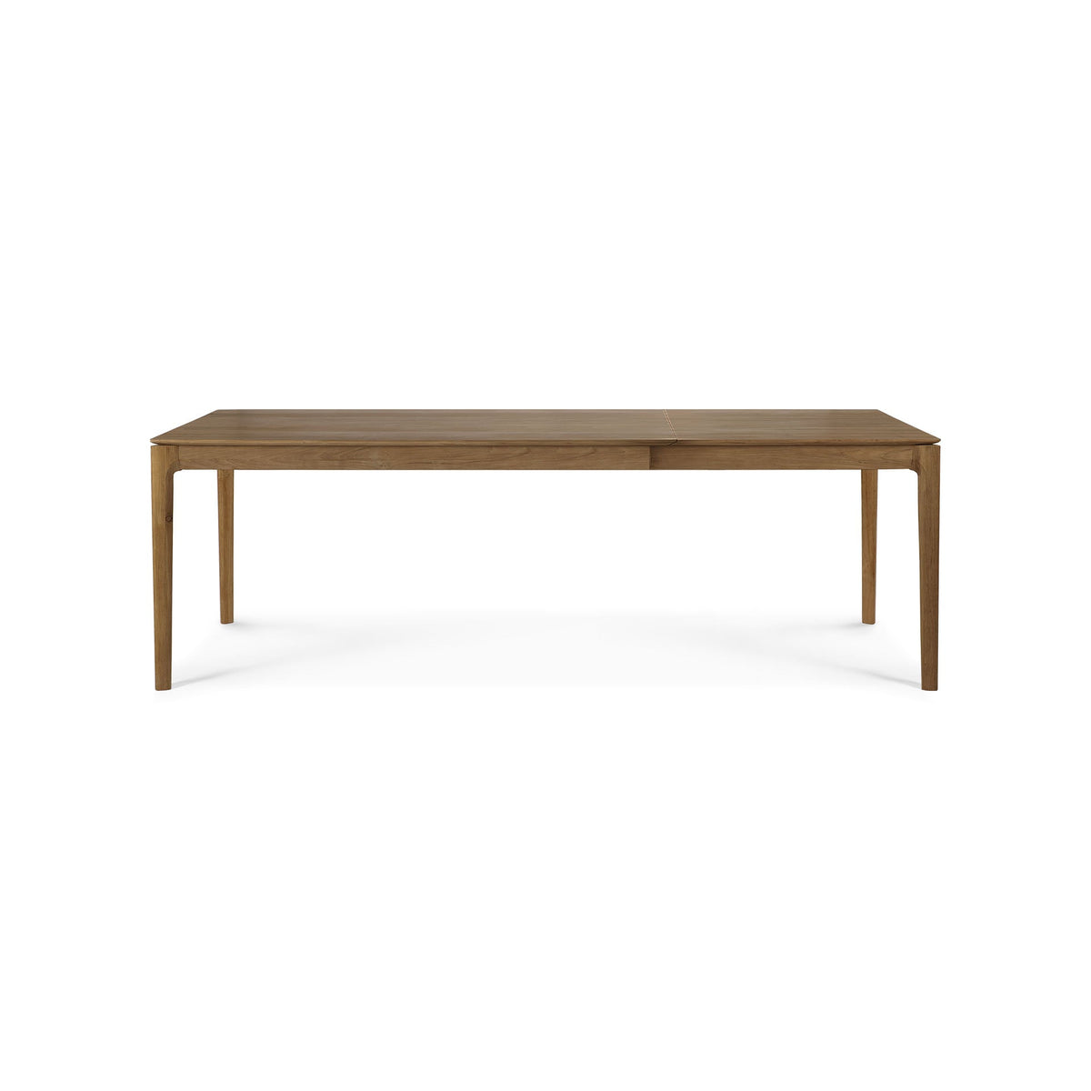 Natural Teak Extendable Dining Table with Concealed Extension Leaf for Dining Room