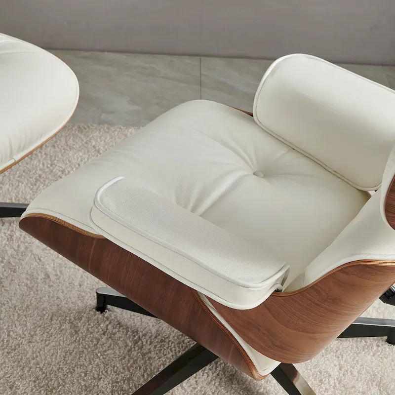 Poltrona reclinabile in pelle, stile moderno di metà secolo