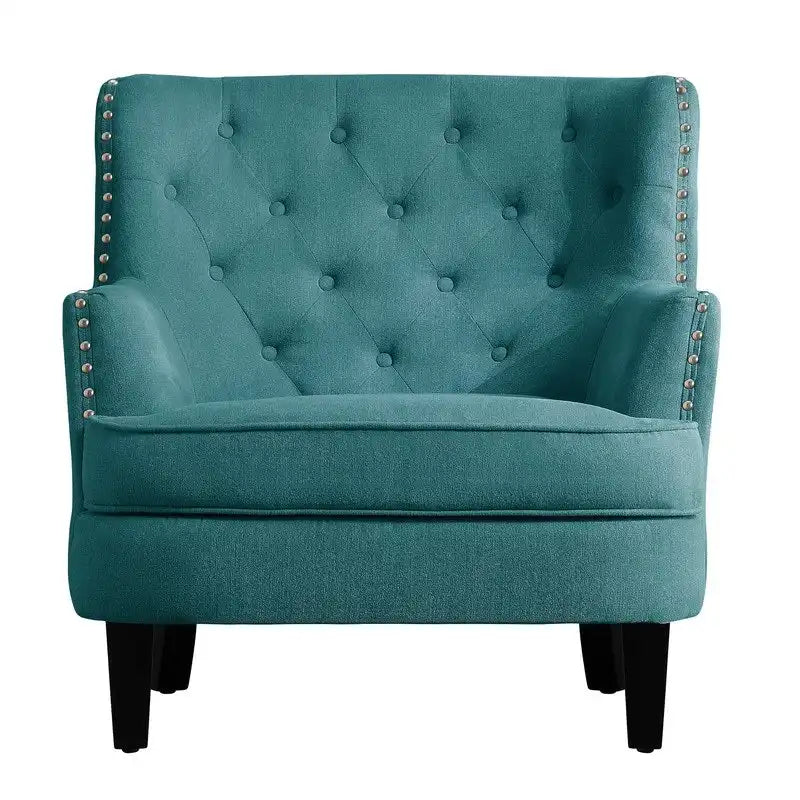 Poltrona decorativa Moser Bay Mignon in velluto/lino, larga 30, con schienale alto e bottoni