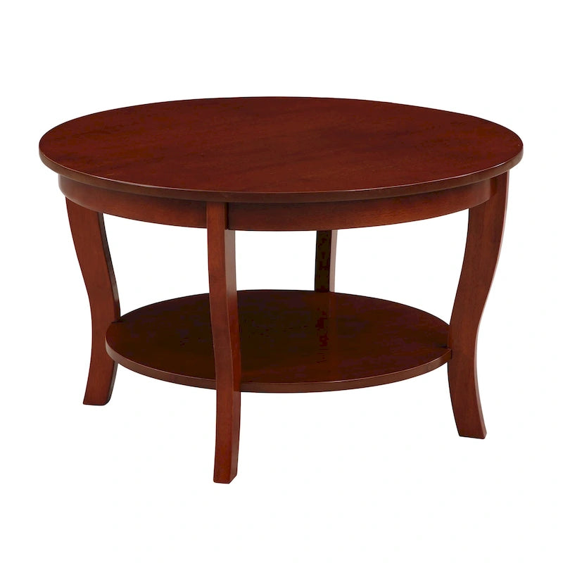 Tavolino rotondo Convenience Concepts American Heritage con ripiano