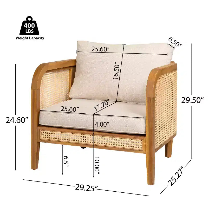 Christopher Knight Home Maciej 3-teiliges rustikales Outdoor-Sitzset aus Akazienholz und Rattan