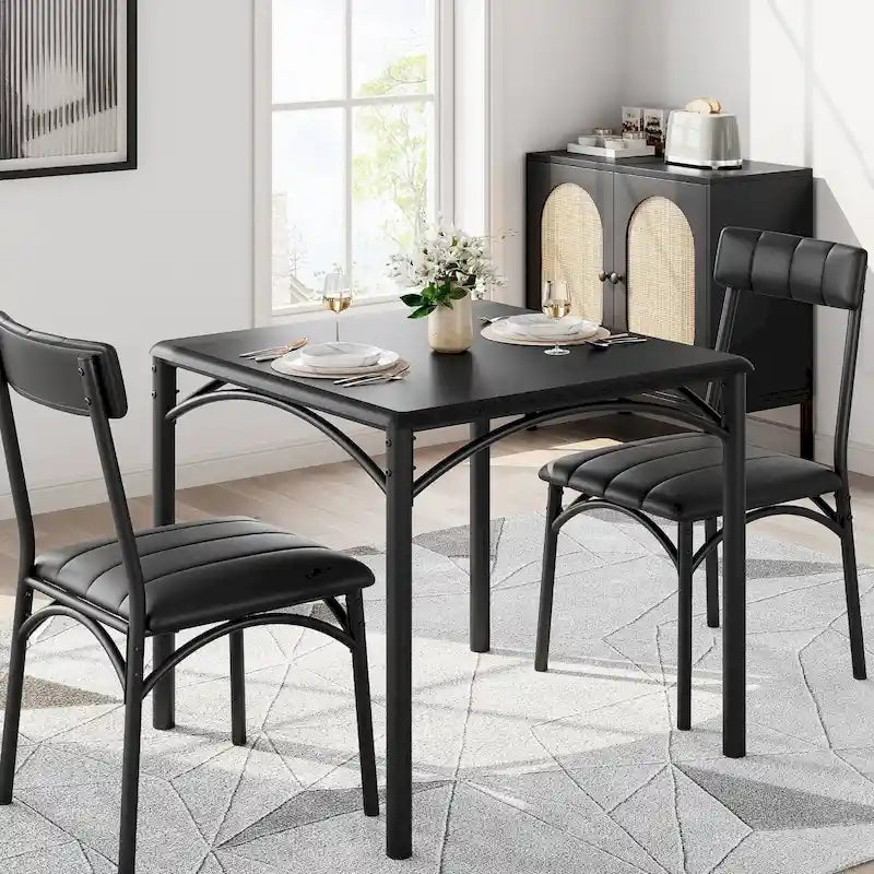 Keuken- en eettafelset voor 2 personen met gestoffeerde stoelen