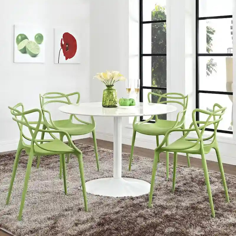 4er-Set Stühle aus geflochtenem Kunststoff