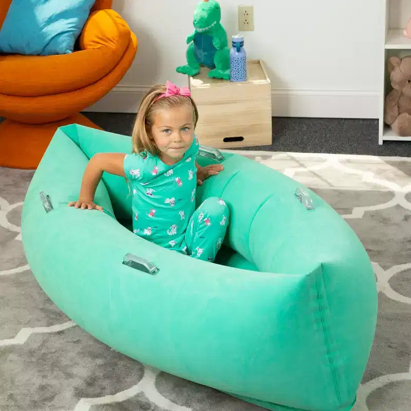 Bouncyband Comfy Hugging Peapod, cocon sensoriel, 60, pour les 6 à 12 ans, jusqu’à 3-51 de haut, vert