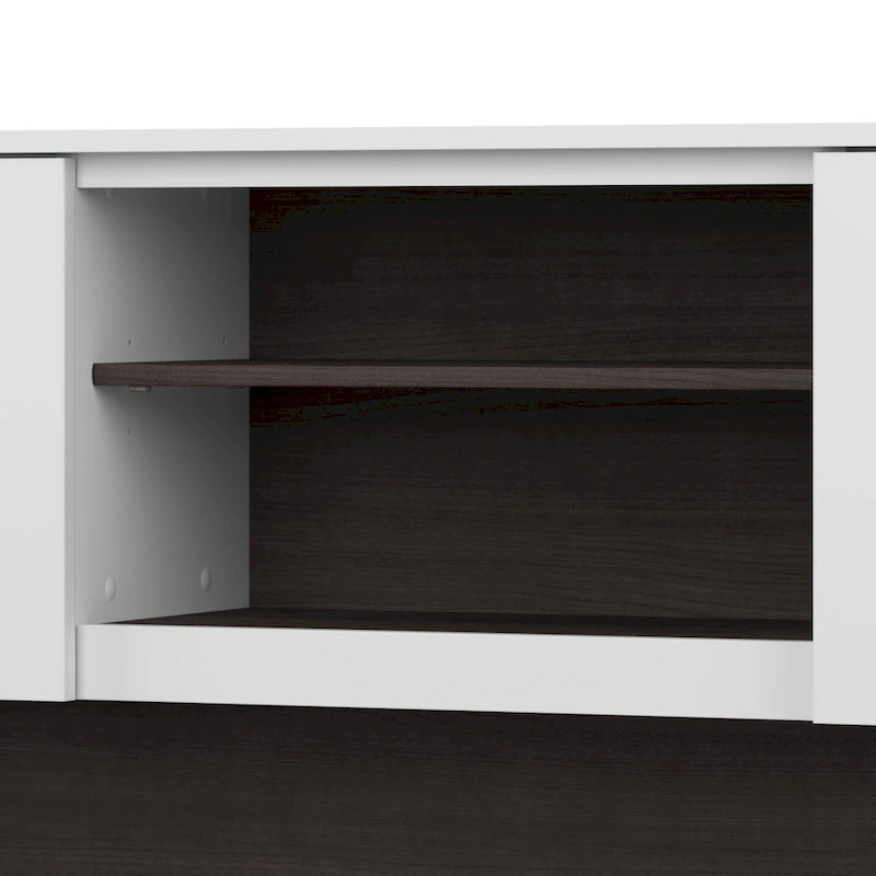 Bush Furniture Somerset 60W L-förmiger Schreibtisch mit Aufsatzregal