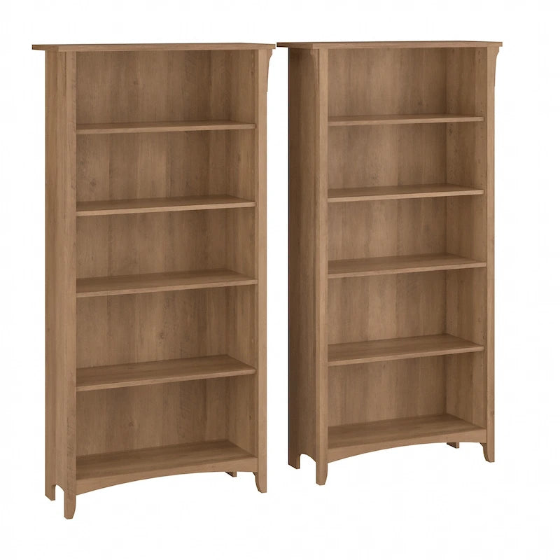 Hoge Salinas-boekenkast met 5 planken (set van 2) van Bush Furniture