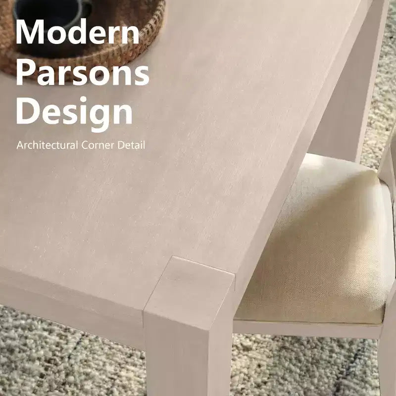 Moderne eetset - 80 tafel + 6 gestoffeerde stoelen, massief houten frame, tafelcapaciteit van 400 lbs, eenvoudig te monteren