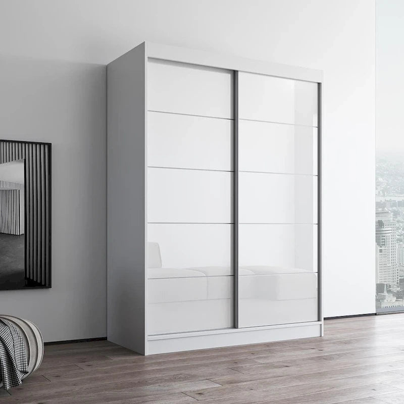 Armoire moderne à 2 portes à fini très brillant Aria