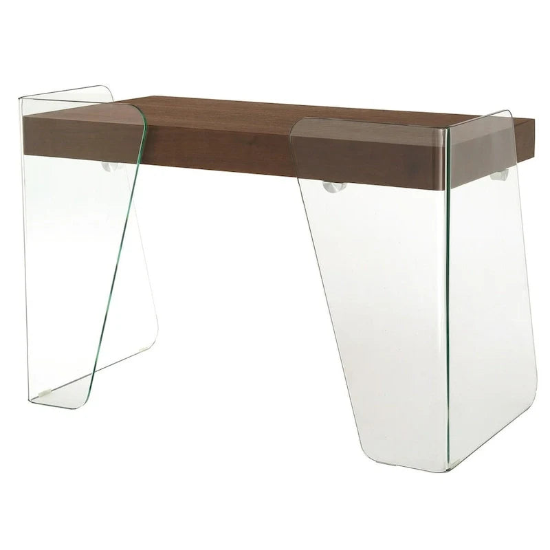 ARCHIE-Büroschreibtisch mit durchsichtigem Glas.