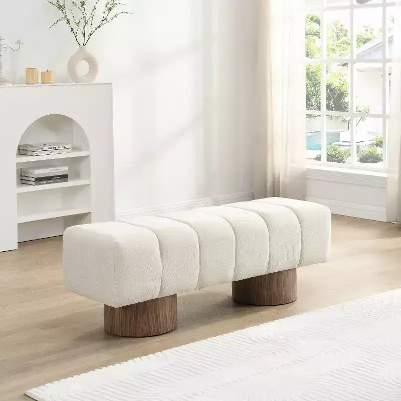 Banc de salle à manger contemporain multifonctionnel en chenille rembourrée Christopher Knight Home Gale 50