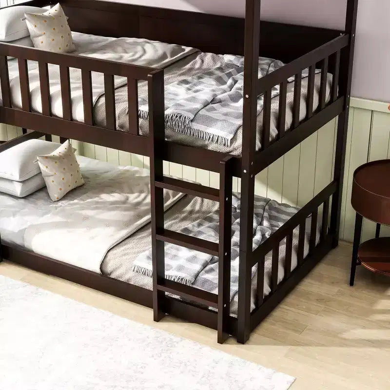 Letto a castello triplo per bambini, con tre letti singoli sovrapposti e separabili, scala e spondine, convertibile in 3 letti