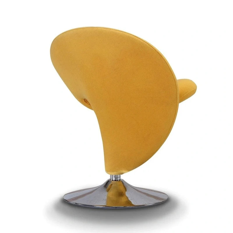 Poltrona girevole decorativa Curl Manhattan Comfort in misto lana e cromo (set da 2)