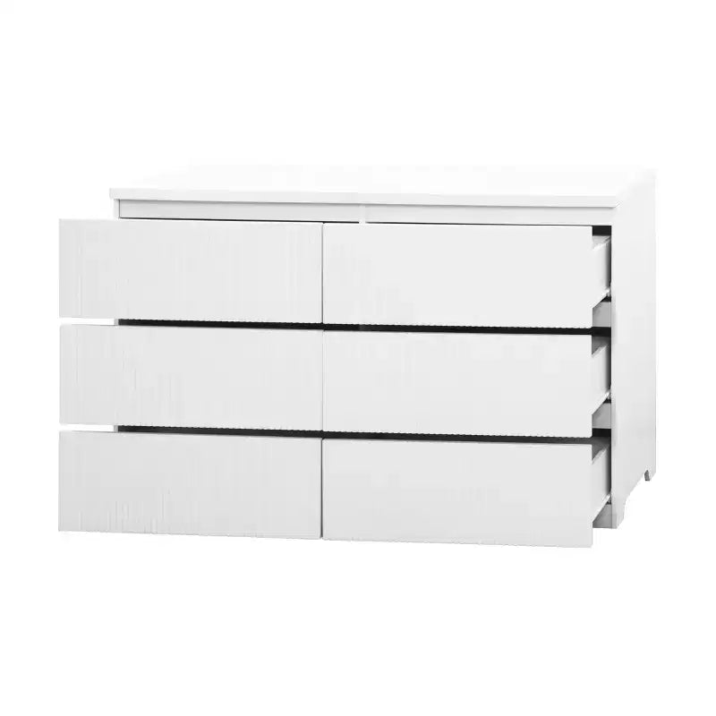 Kommode mit 6 Schubladen fürs Schlafzimmer, geriffelte Kommode mit einer Breite von 47, TV-Ständer aus Holz, Aufbewahrung für Kleidung im Schlafzimmer, Flur und Eingangsbereich
