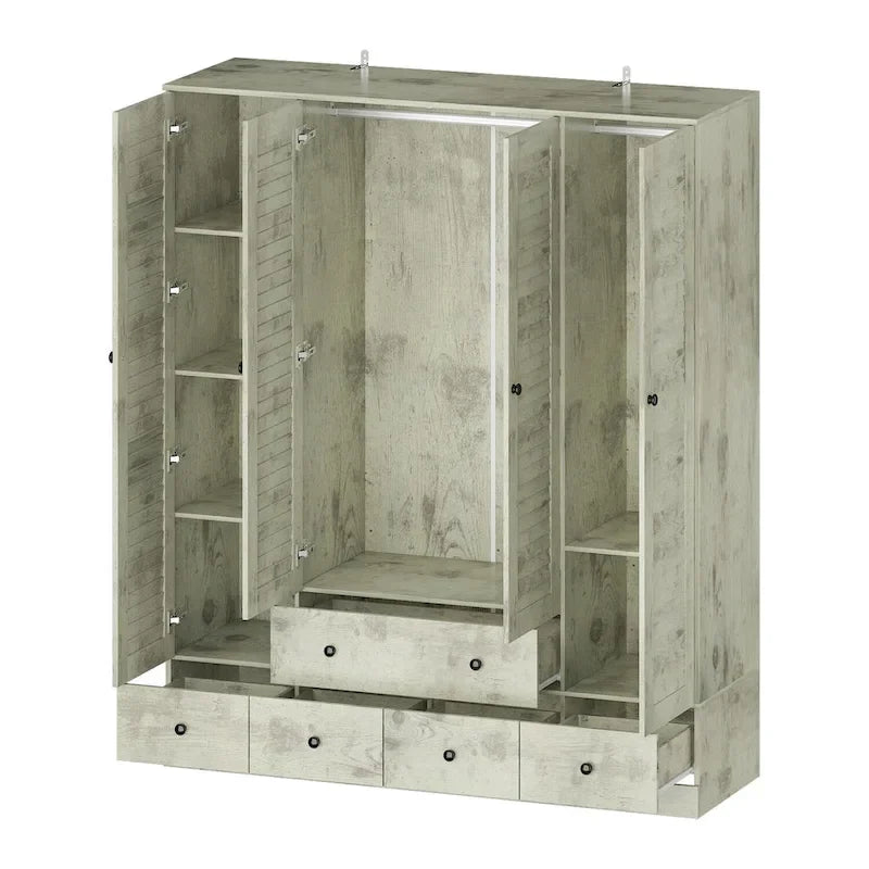 Kleiderschrank für Schlafzimmer mit Kleiderstange und Schublade