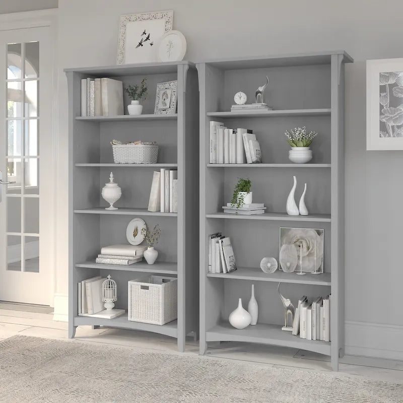 Hoge Salinas-boekenkast met 5 planken (set van 2) van Bush Furniture