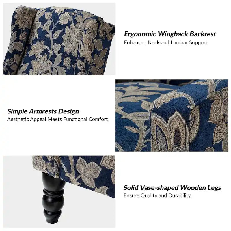 Handmatige relaxfauteuil in mid-century modern-stijl met wingback-ontwerp